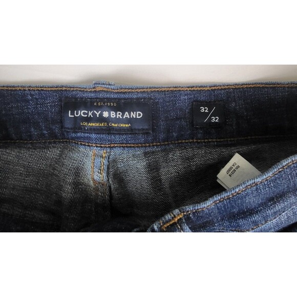 Lucky Brand Jeans Mens 32x32 Blue Dark Wash 221 Original Straight Stretch Denim - Picture 4 of 11